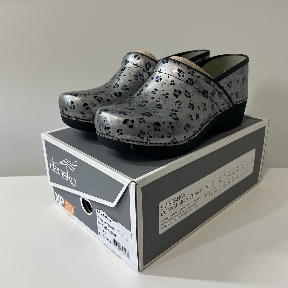 Dansko XP 2.0 Women's Size 42 US 11.5-12 Grey Leopard Comfort Nursing Clogs